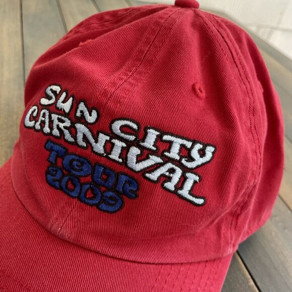 Vintage 2009 Kenny Chesney Sun City Carnival Strapback Red Cap Hat NWT (H6) - Picture 2 of 9